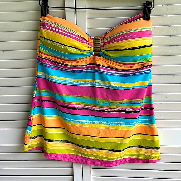 Anne Cole Other - Anne Cole Strapless Tankini Top in Neon Colors SZ L
